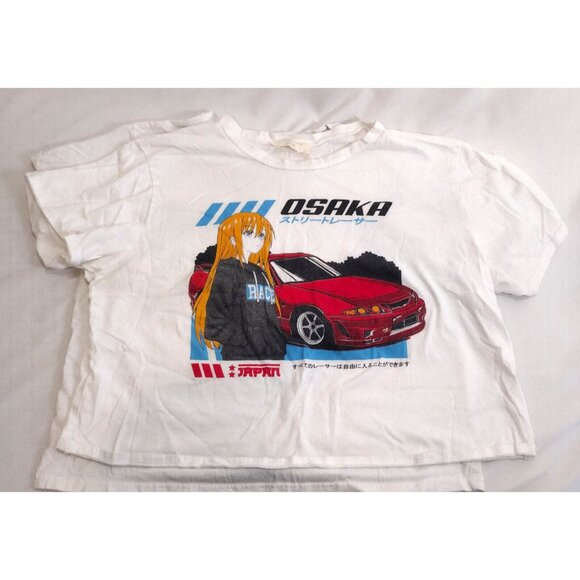 Anime Crop Tees Osaka On Fire lot of 2 (Two) White Graphic Tees Large - Picture 3 of 8
